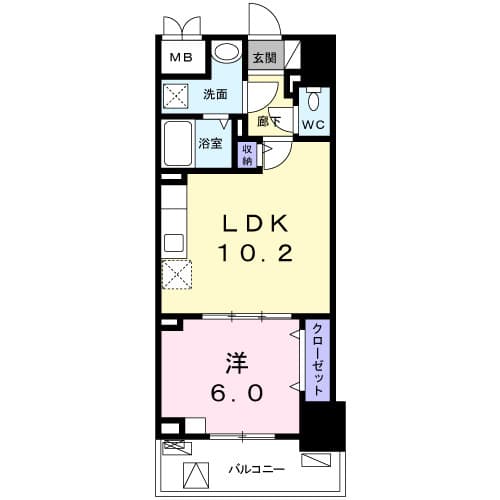 1LDKの間取り図
