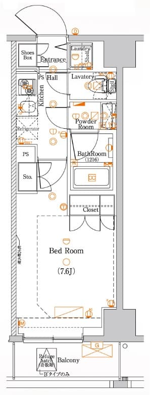 1Kの間取り図