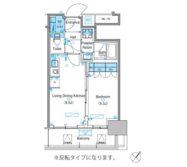 1LDKの間取り図