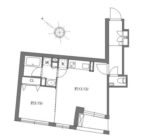 1LDKの間取り図