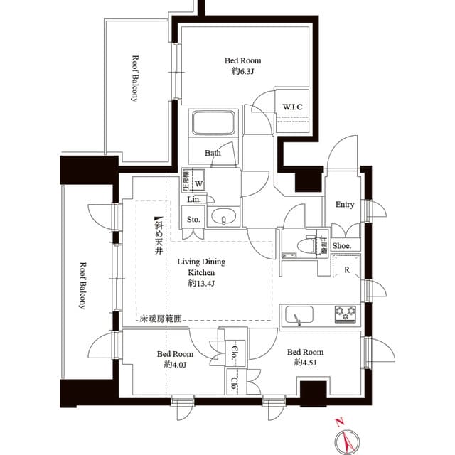 3LDKの間取り図