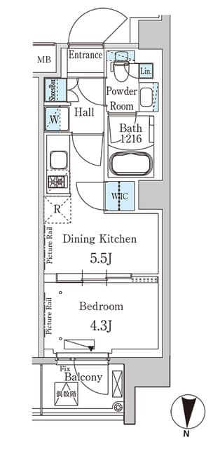 1DKの間取り図