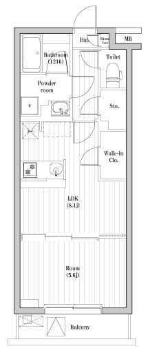 1LDKの間取り図