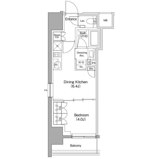 1DKの間取り図