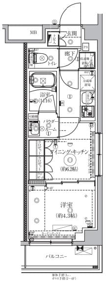 1DKの間取り図