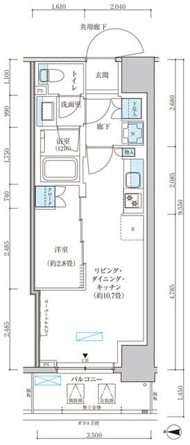1LDKの間取り図