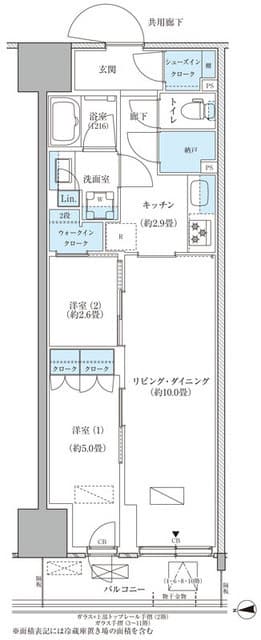 2LDKの間取り図