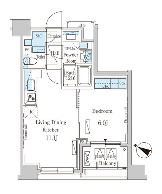 1LDKの間取り図