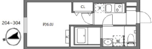 1Kの間取り図
