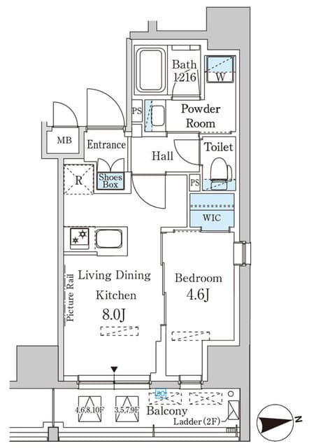 1LDKの間取り図