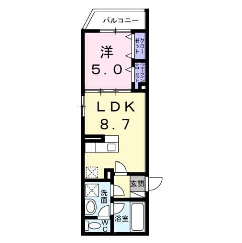 1LDKの間取り図