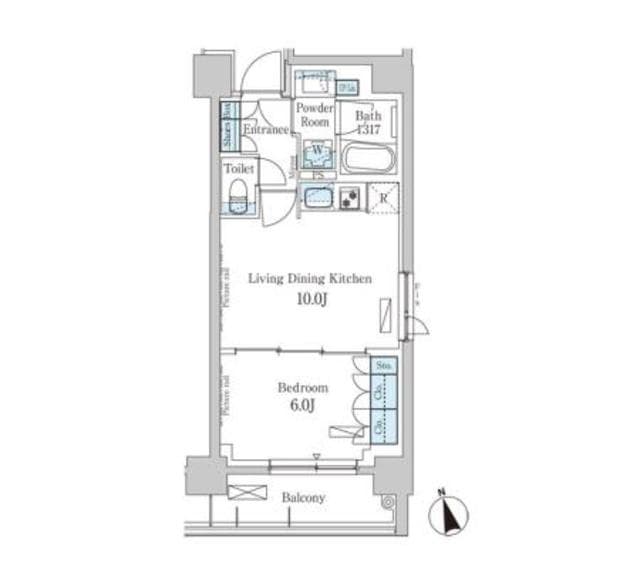 1LDKの間取り図