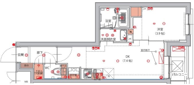 1DKの間取り図