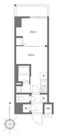 1DKの間取り図