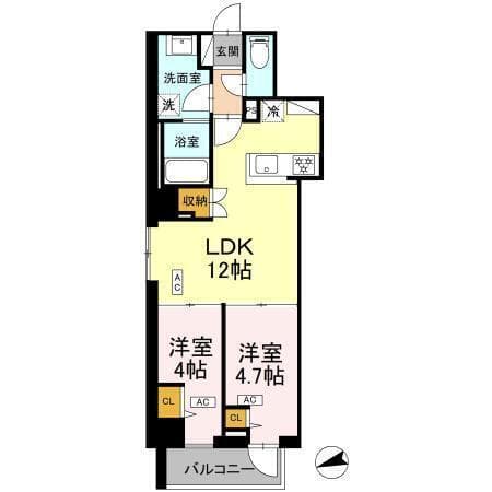 2LDKの間取り図