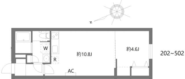 1LDKの間取り図
