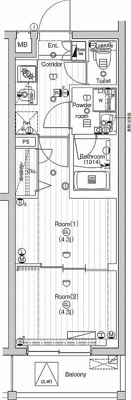 2Kの間取り図