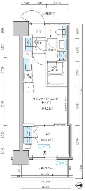 1LDKの間取り図