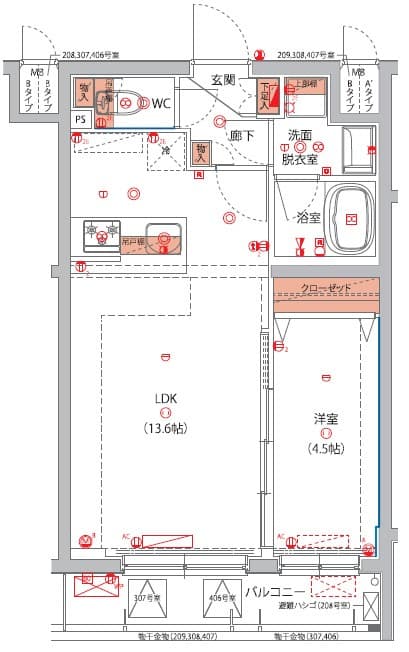 1LDKの間取り図