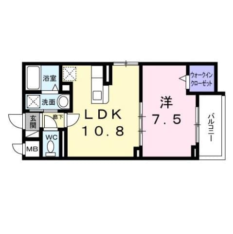 1LDKの間取り図