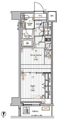 1DKの間取り図