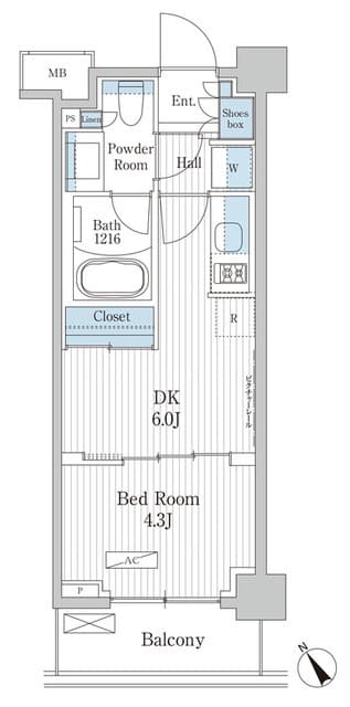 1DKの間取り図