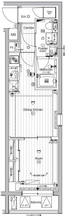 1DKの間取り図