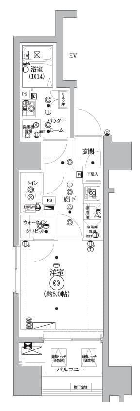 1Kの間取り図
