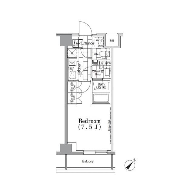 1Kの間取り図