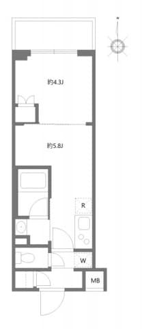 1DKの間取り図