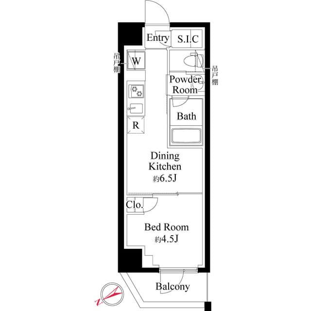 1DKの間取り図