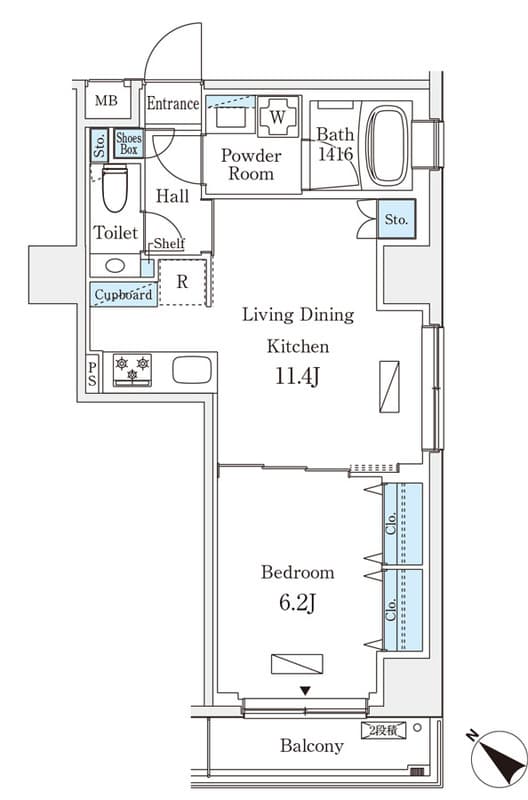 1LDKの間取り図