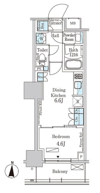 1DKの間取り図