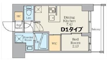 1DKの間取り図