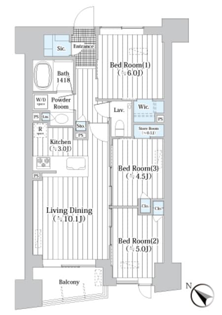 3LDKの間取り図