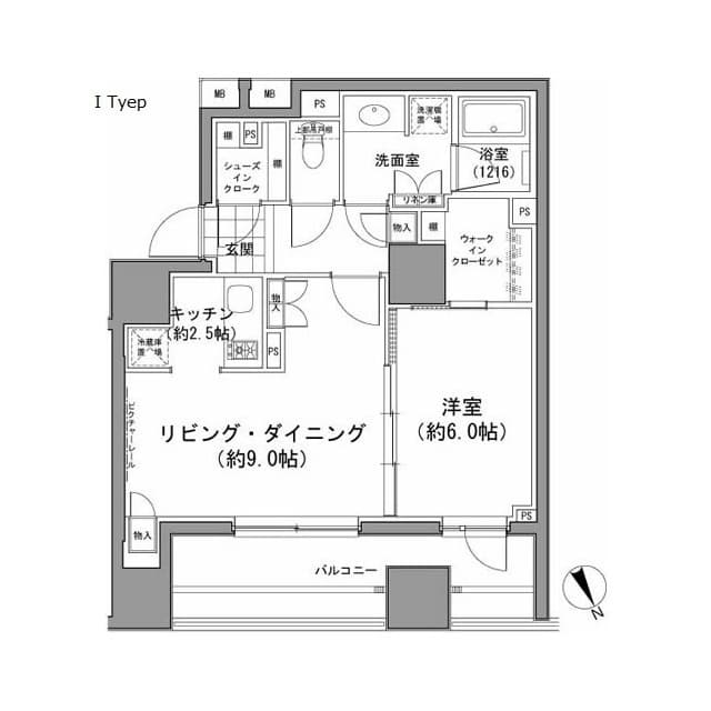 1LDKの間取り図