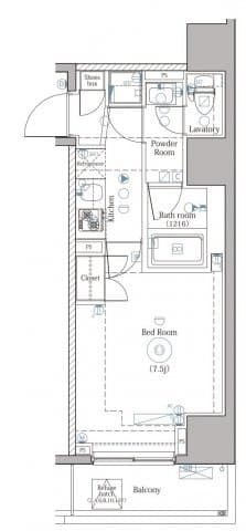 1Kの間取り図