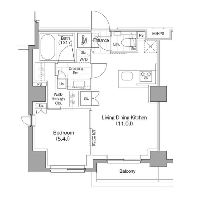 1LDKの間取り図