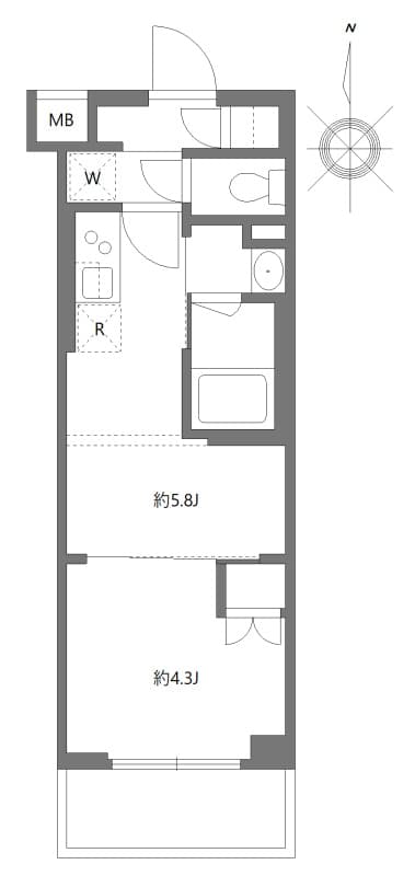 1DKの間取り図