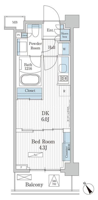 1DKの間取り図