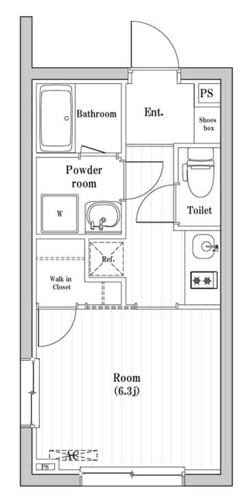 1Kの間取り図