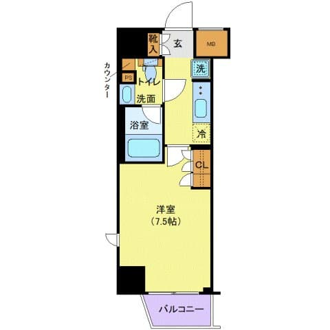 1Kの間取り図