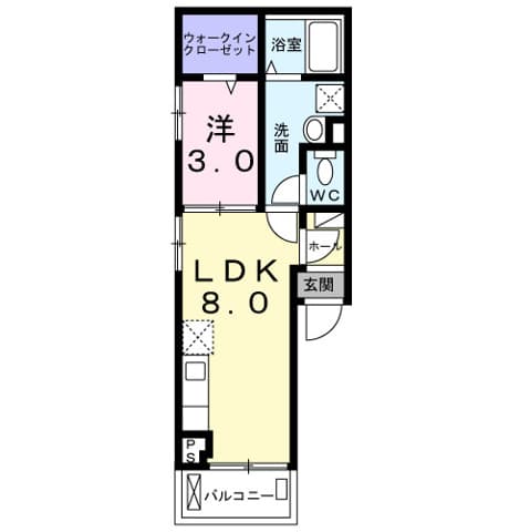 1LDKの間取り図