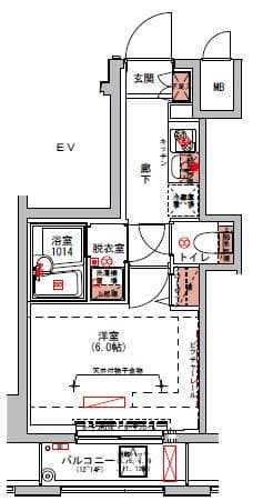 1Kの間取り図
