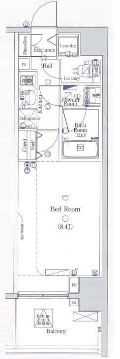 1Kの間取り図