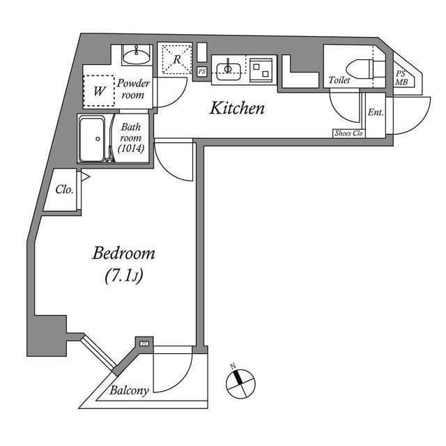 1Kの間取り図