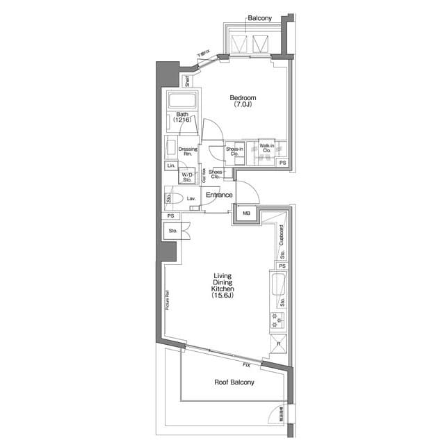 1LDKの間取り図