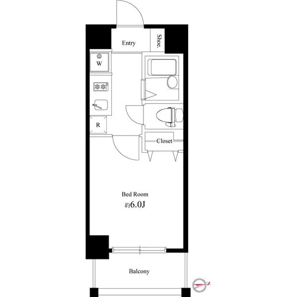 1Kの間取り図
