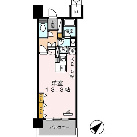 1Kの間取り図