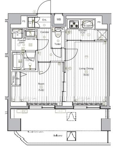 2Kの間取り図